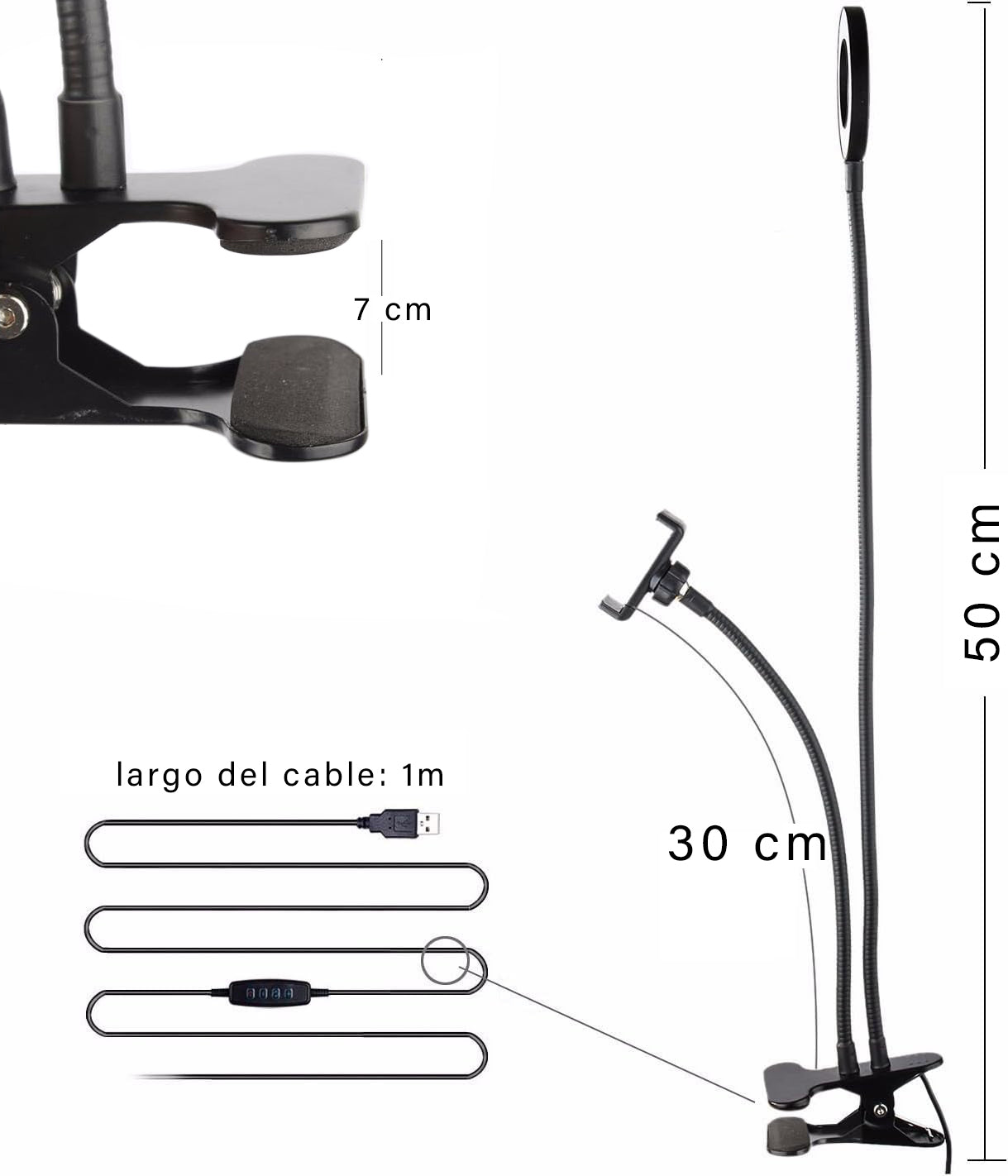Anillo De Luz Con Soporte Para Celular